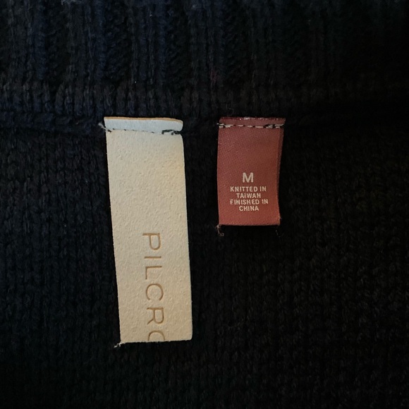 Anthropologie Pilcro Ruffle Shoulder Sweater Black Pullover Size M - Picture 7 of 9